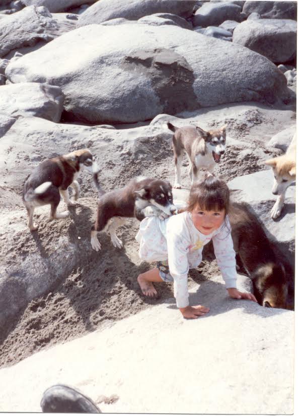 Kate with the puppies